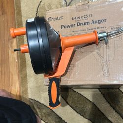 25 Ft POWER DRUM AUGER 1/4” 