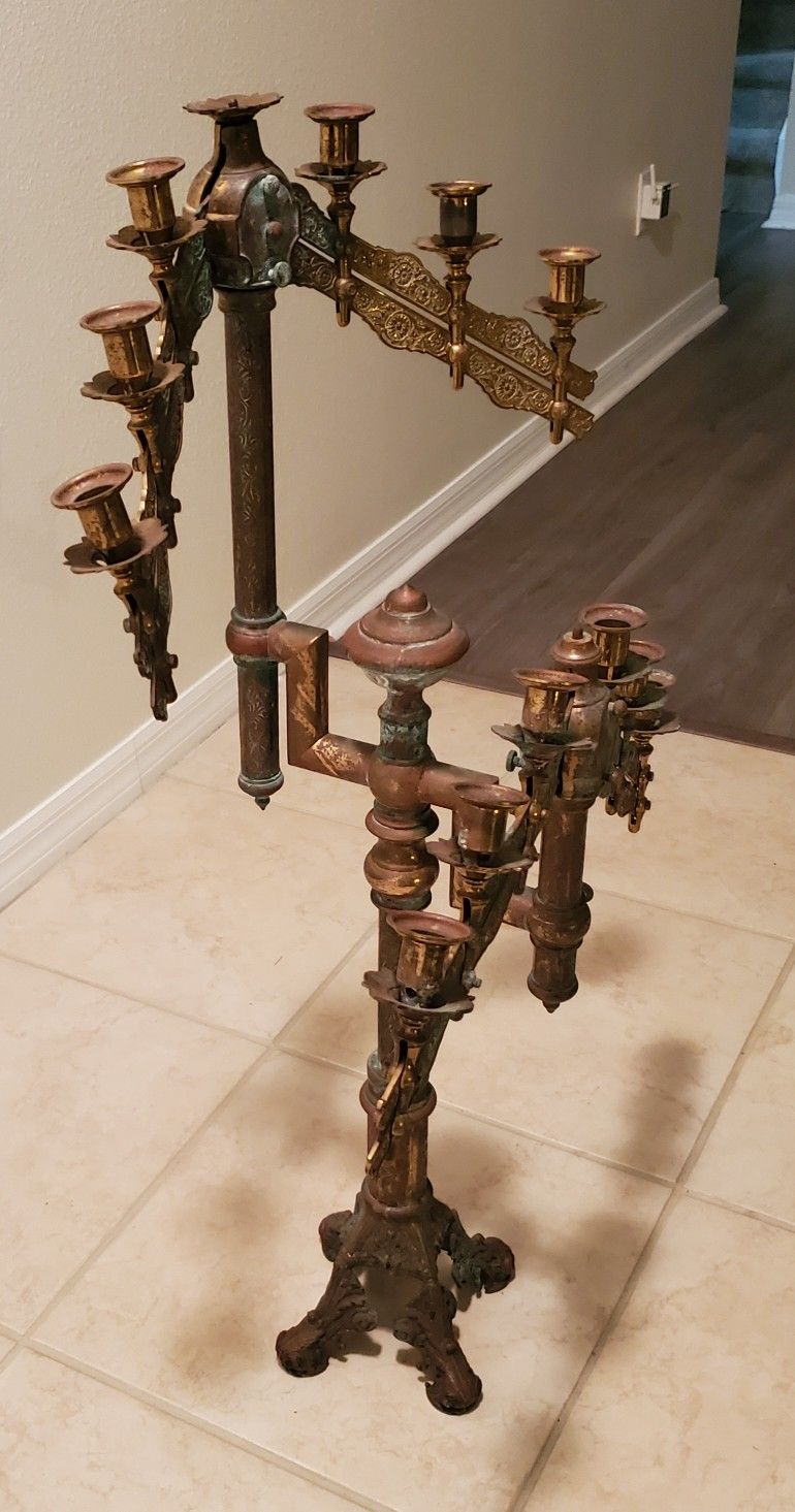 ANTIQUE BRASS CANDELABRA