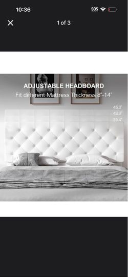 White Tufted Adjustable Headboard