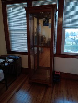 Sliding Door Curio-100% Real Oak Wood