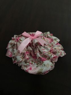 Baby floral ruffle bow diaper cover