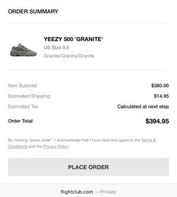 Yeezy Boost 500 Granite Size 9.5