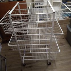 Large Rolling Wire Cart 