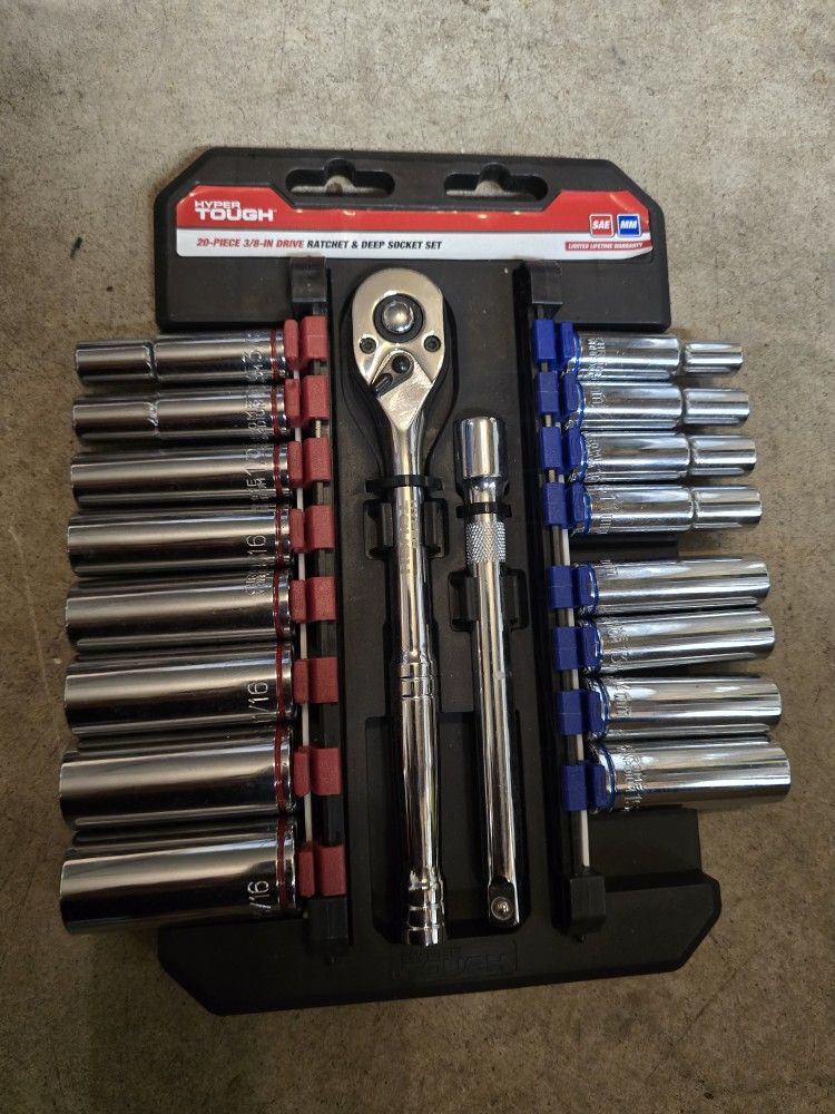 Hyper Tough 20-Piece 3/8-Inch Drive RATCHET SOCKET SET