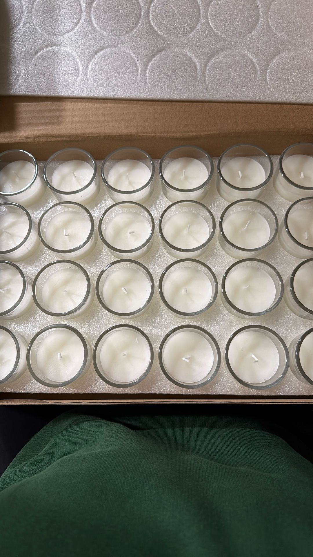 24pk Unscented Clear Glass Votive Candles
