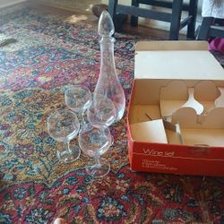 Vintage Crystal Wine Set Bormioli Light And Music Collection 