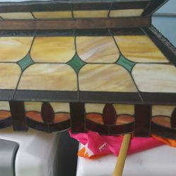 Stained Glass Billards Table Lamp Vintage 