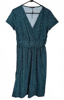 Ouges NEW Women's Dress Size Large Jade Polka Dot Fit Flare Classic City Chic