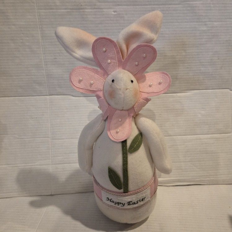 Happy Easter Bunny Rabbit Floral Flower Plush Home Decor Decoration