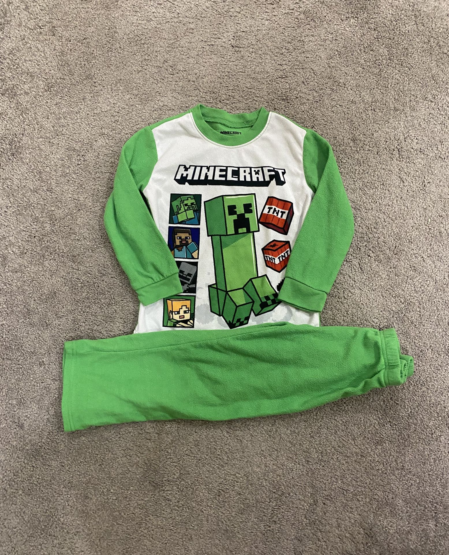 Boys Minecraft Fleece Pjs set size XS 4/5
