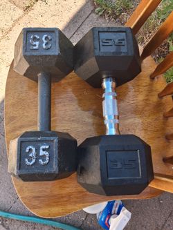 Pair of 35lb dumbell less than $1 per lb