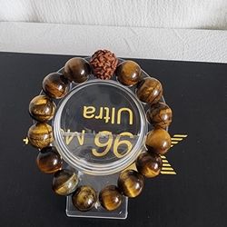 Tiger Eye Bracelet 16 mm Beads For Men Women

