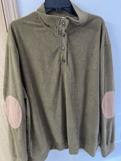 Vintage Heng Sheng corduroy Henley long sleeve top. 