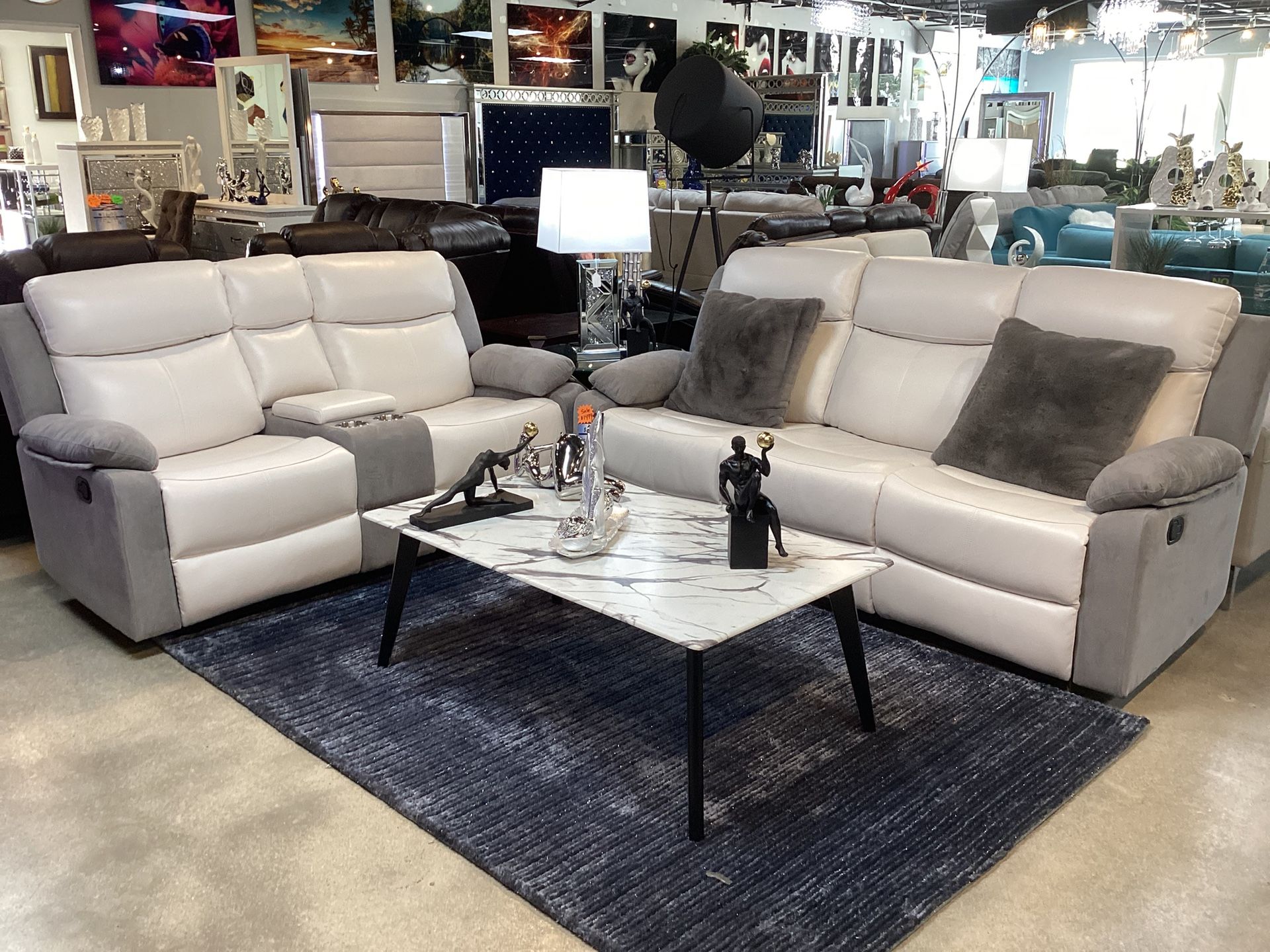 Beautiful Furniture Sofa & Loveseat 4 Power Recliners On Sale Now For $1499