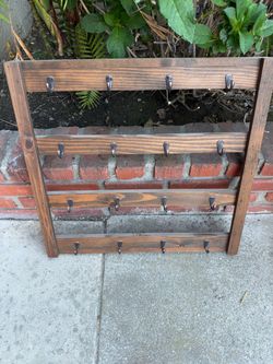 Rustic Wood Wall mug Rack