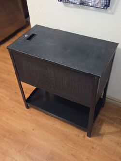 Black Metal File Cabinet with Hanging Files