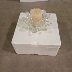 Faceted Crystal Glass Candle Holder
Lotus Design 

