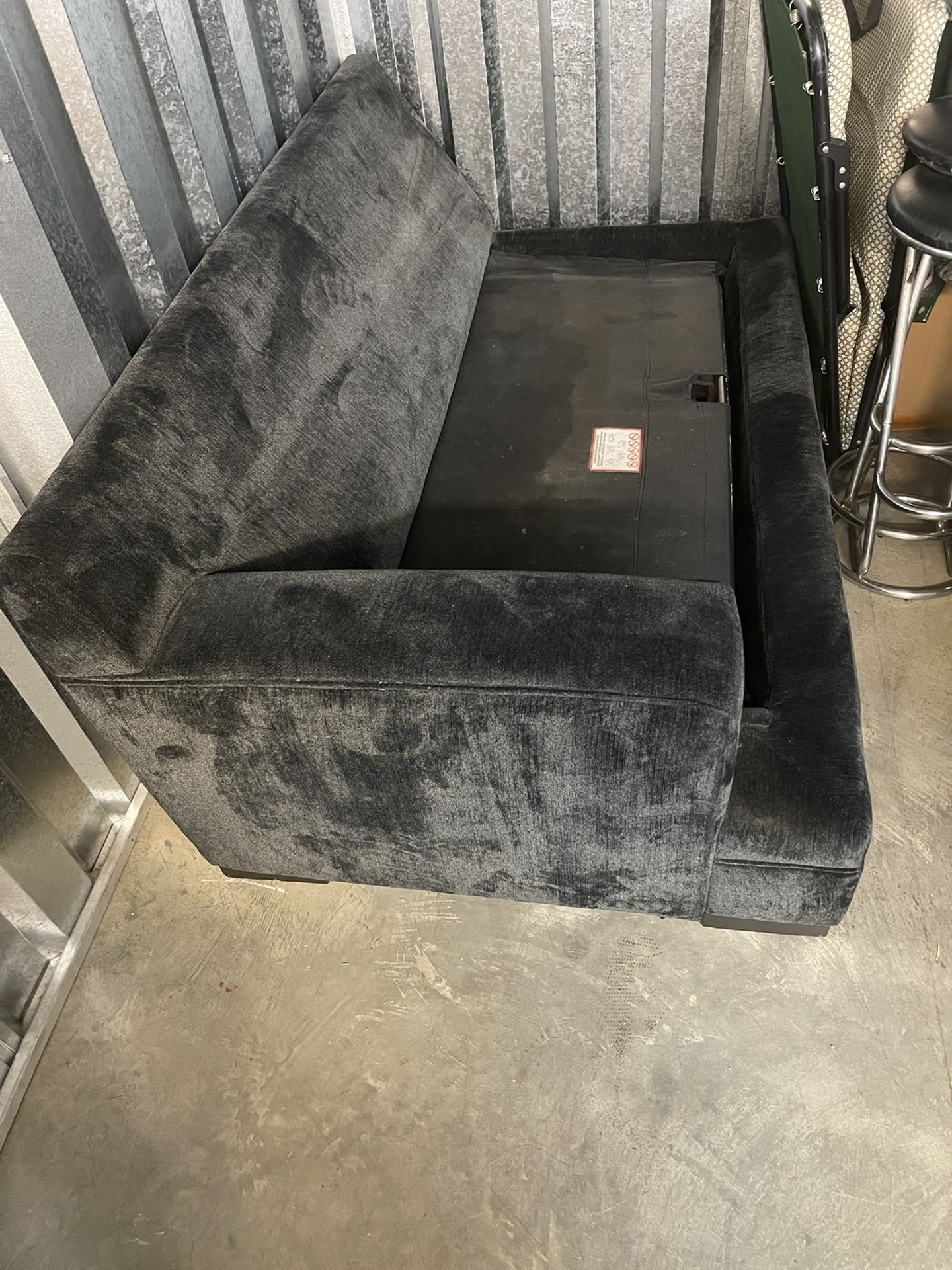 Black micro suede couch/pull Out bed