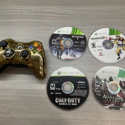 MICROSOFT XBOX 360 GOLD CHROME SERIS CONTROLLER 