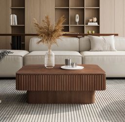 Lift-Top Coffee Table Solid Wood Modern Central Table with Hidden Storage...