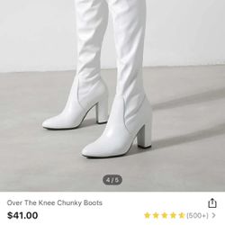 White Thigh High Boots