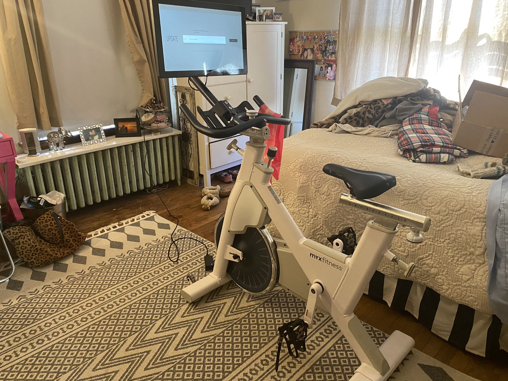 Indoor Cycling Bike Myx Fitness Setup MYX Fitness Bike White