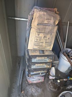 Bags of hardened concrete free
