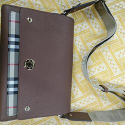 Burberry Vintage check and leather Note crossbody bag