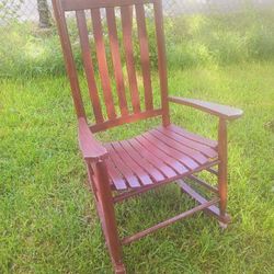 Brown Rustic Wood Rocking Chair