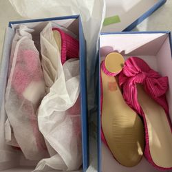 New FVEPOMN hit Pink Heel Sandal Bow Open-toe