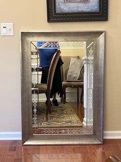 Decorative Silver Accent Wall Mirror 43.5” x 31.5”