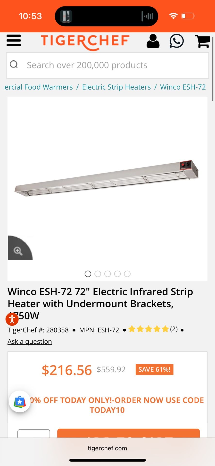 Over Head Warmer 120v