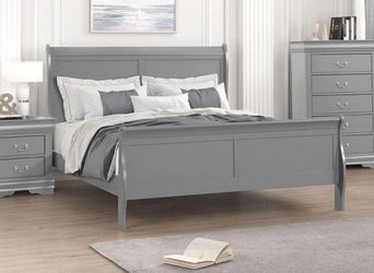 Furniture of America - Louis Philippe Queen Bed Frame in Gray ( Bed Frame Only )