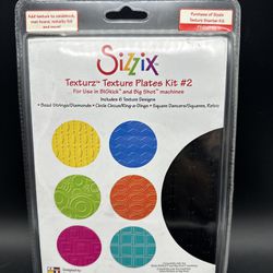 Sizzix Texturz Texture Plates Kit 2 - 6 Designs Big Kick & Big Shot - 654779 NIP