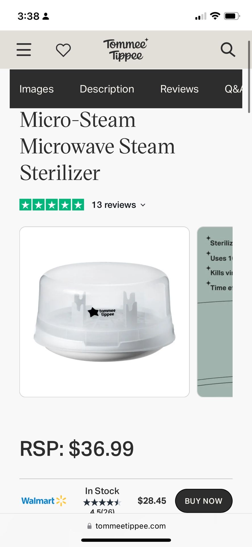 Tommee Tippie bottle sterilizer Never used no box New