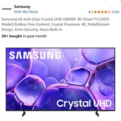 43" Class Crystal UHD U7900F 4K Smart TV (2025)