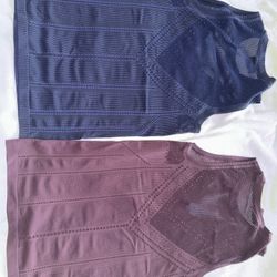 Athleta Sleeveless Ts Size M — Wine and Navy