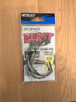 Owner Beast hooks size 8/0, 3/8 oz Bass Fishing Hooks