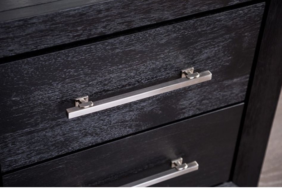 black dresser with silver hardware Balistrieri Contemporary Black 2-piece 9-Drawer Dresser and Mirror Set by  Furniture of America - Bed Bath & Beyond