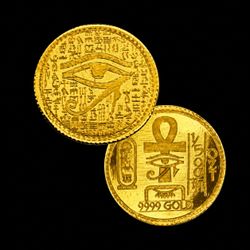 1/500th oz .9999 Gold Eye of Ra Fractional Round in Capsule – Egyptian Design