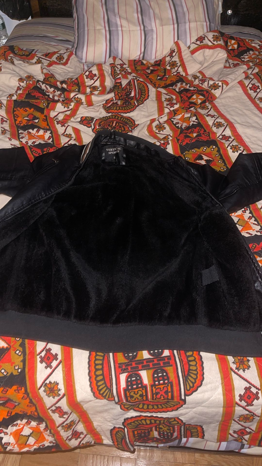 L leather Jacket With Fur Interior