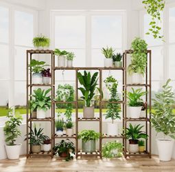 Large Hanging Plant Stand Indoor Tall Plant Shelf Outdoor 14 Pots Large Plant Rack for Living Room Patio