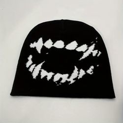 Tooth Beanie Unisex Black One Size Adult