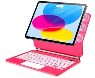 Ipad case and keyboard, dark pink