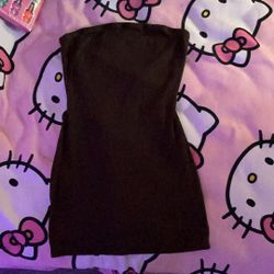 Brown Tube Top Dress With Slit In The Back