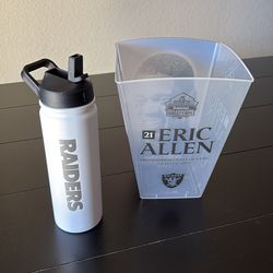 Las Vegas Raiders, water bottle and collectible bin