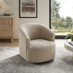 Mainstays Boucle Swivel Accent Chair Taupe Living Room