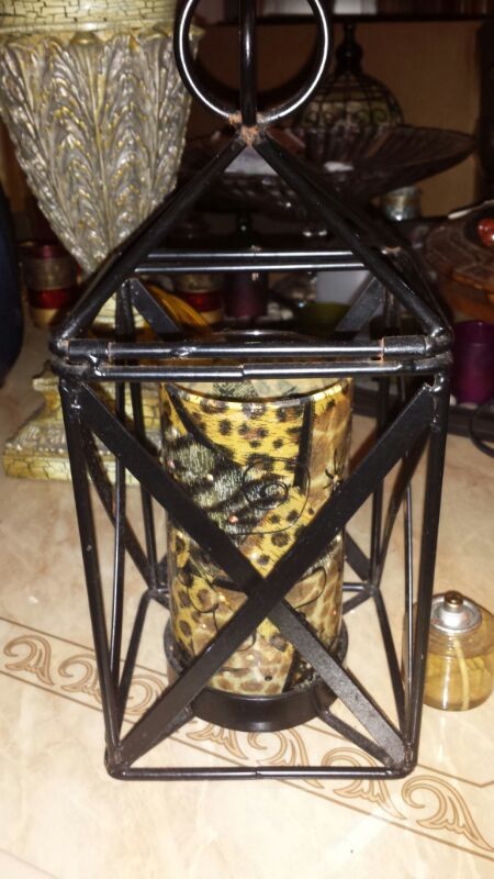 Kirkland Cheetah & black tea light or incense burner.