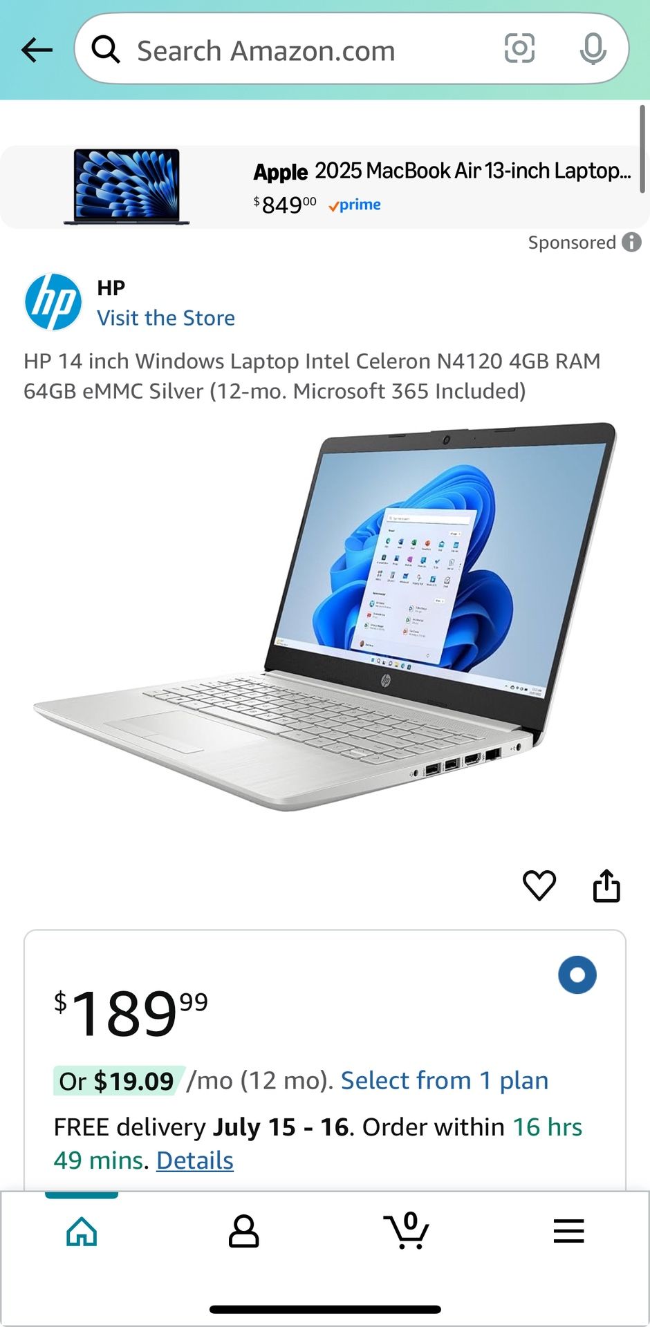 HP Stream 14” Laptop – Completely New Never used
