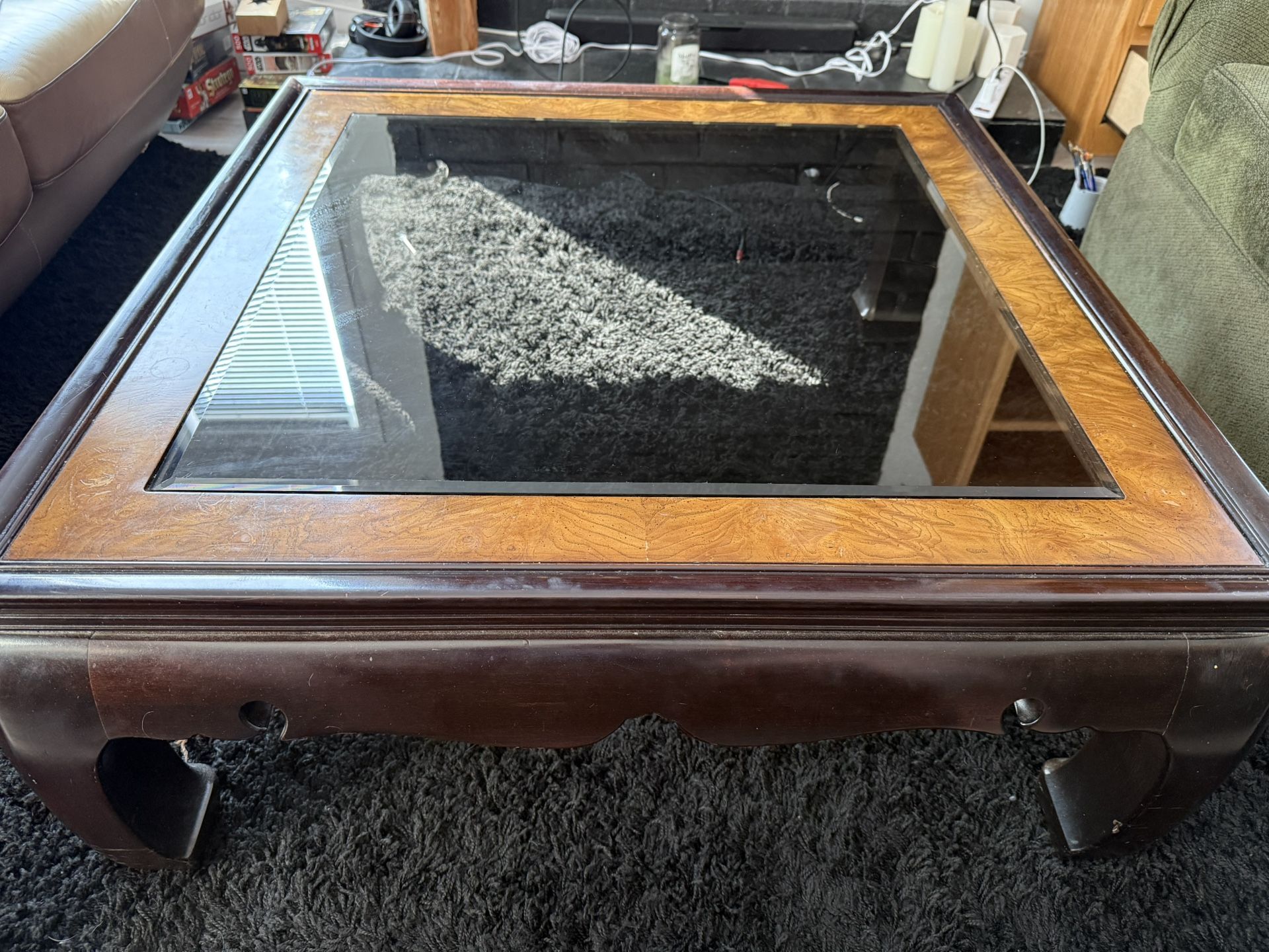 Glass And Wood Coffee Table